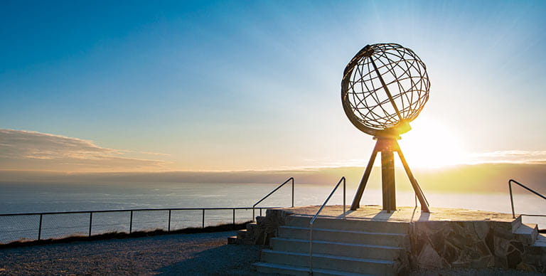The iconic globe of the North Cape